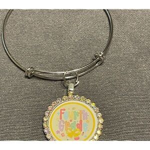 Silver Bracelet with Fourth Grade Charm